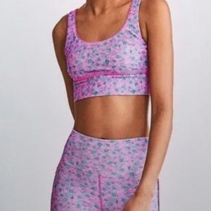 LoveShackFancy x Beach Riot Jade Bra in Hot Pink Blueberries